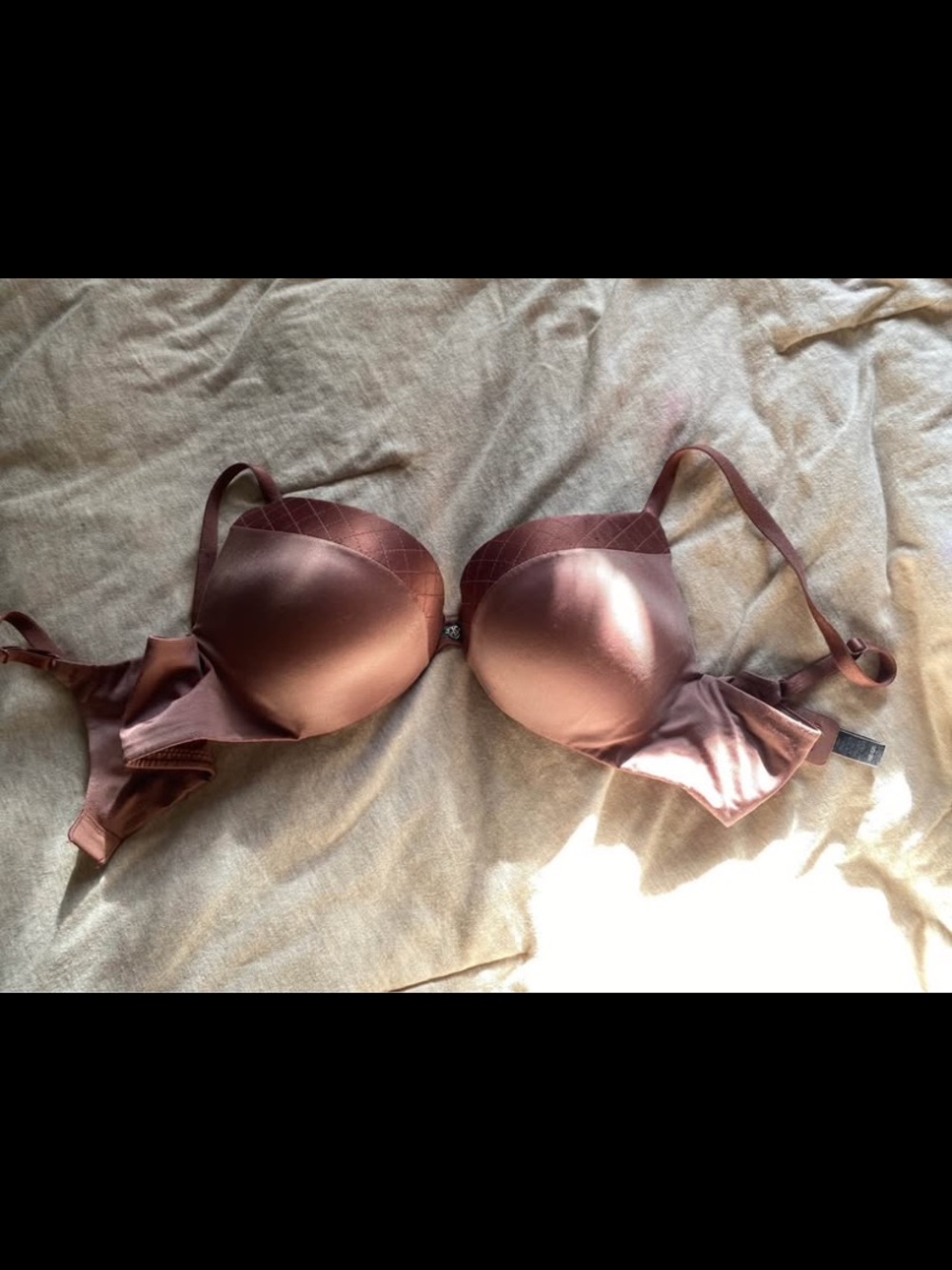 Victoria's Secret Smooth Satin Push-Up Bra in Metallic Rose